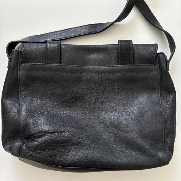 Vintage Leather Co Black Leather Crossbody Messanger Bag - Picture 5 of 10